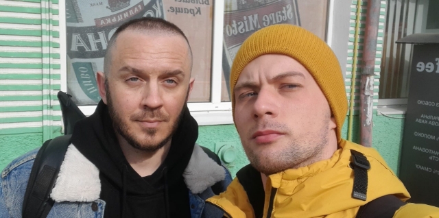 mike wysocky and alex petrov pictured in Ukraine